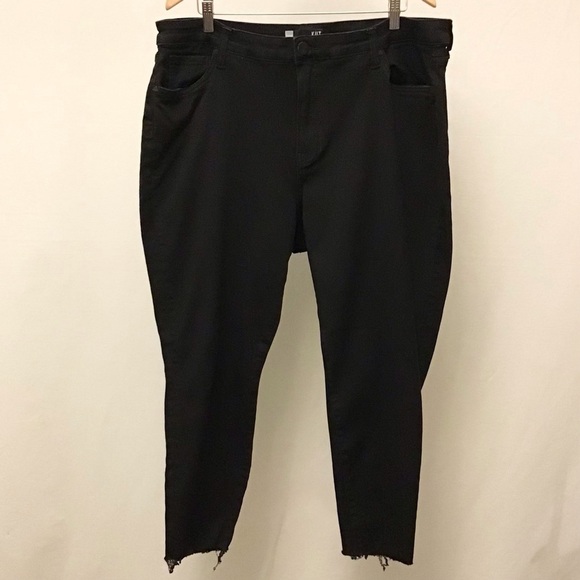 Kut From The Kloth 20W Donna High Rise Ankle Skinny Women’s Jeans Black Frayed - Picture 3 of 12